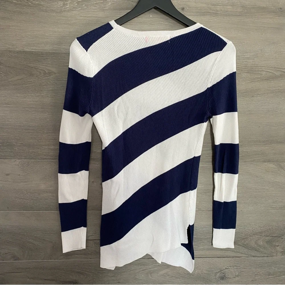 Lilly Pulitzer Striped Asymmetric Sweater Knit Top